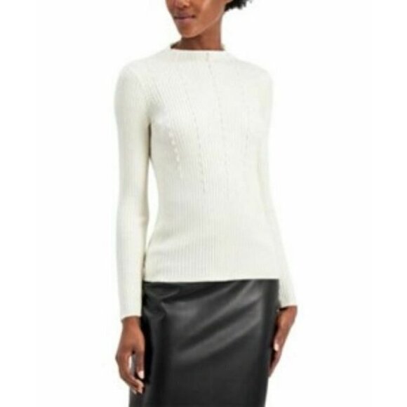 Alfani Long-Sleeve Ribbed Cowl-Neck Sweater Women's. Size Medium. NWT $89 - Picture 1 of 11